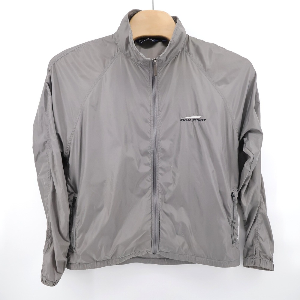 Polo Sport Vintage Windbreaker Jacket Gray Ralph Lauren Mens XL